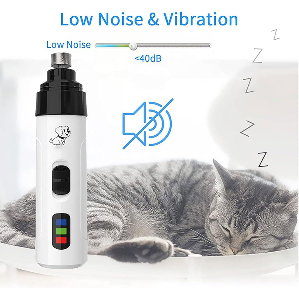 Rechargeable Quiet Low Vibration Electric Dog Nail Grinder & Trimmer with LED Light U57220