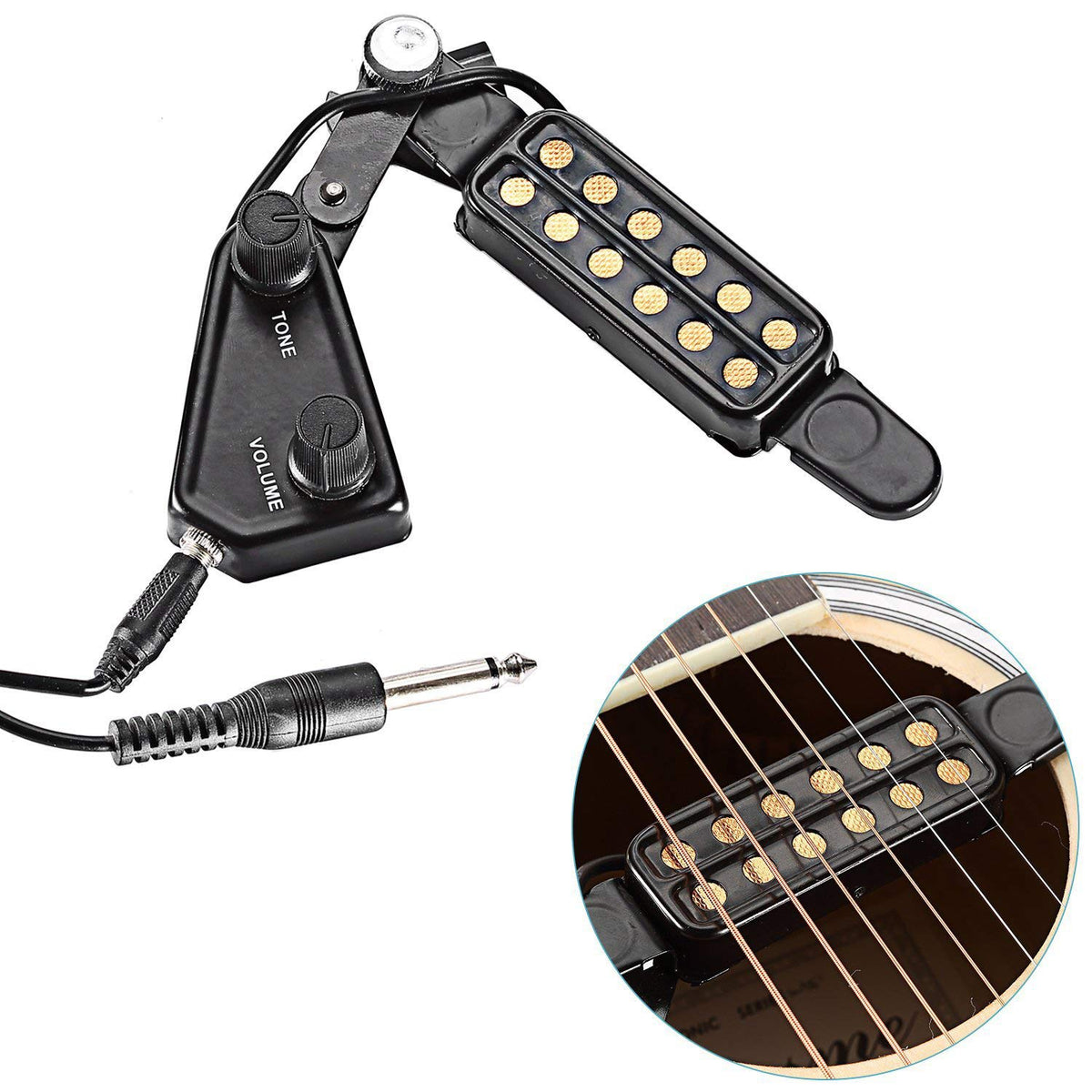 12 SoundHole Acoustic Guitar Pickup with Tone and Volume Control X715