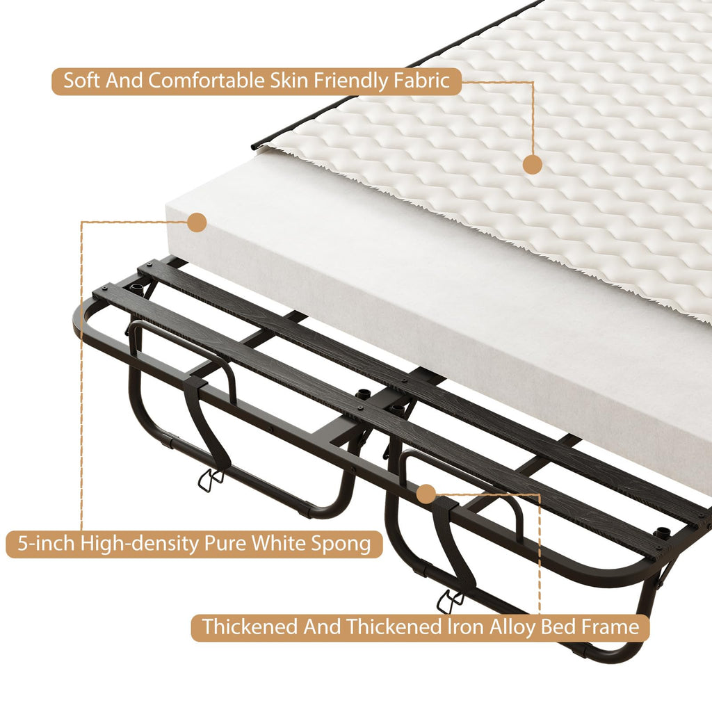 Full Size Folding Bed with 5" Memory Foam Mattress Y84056