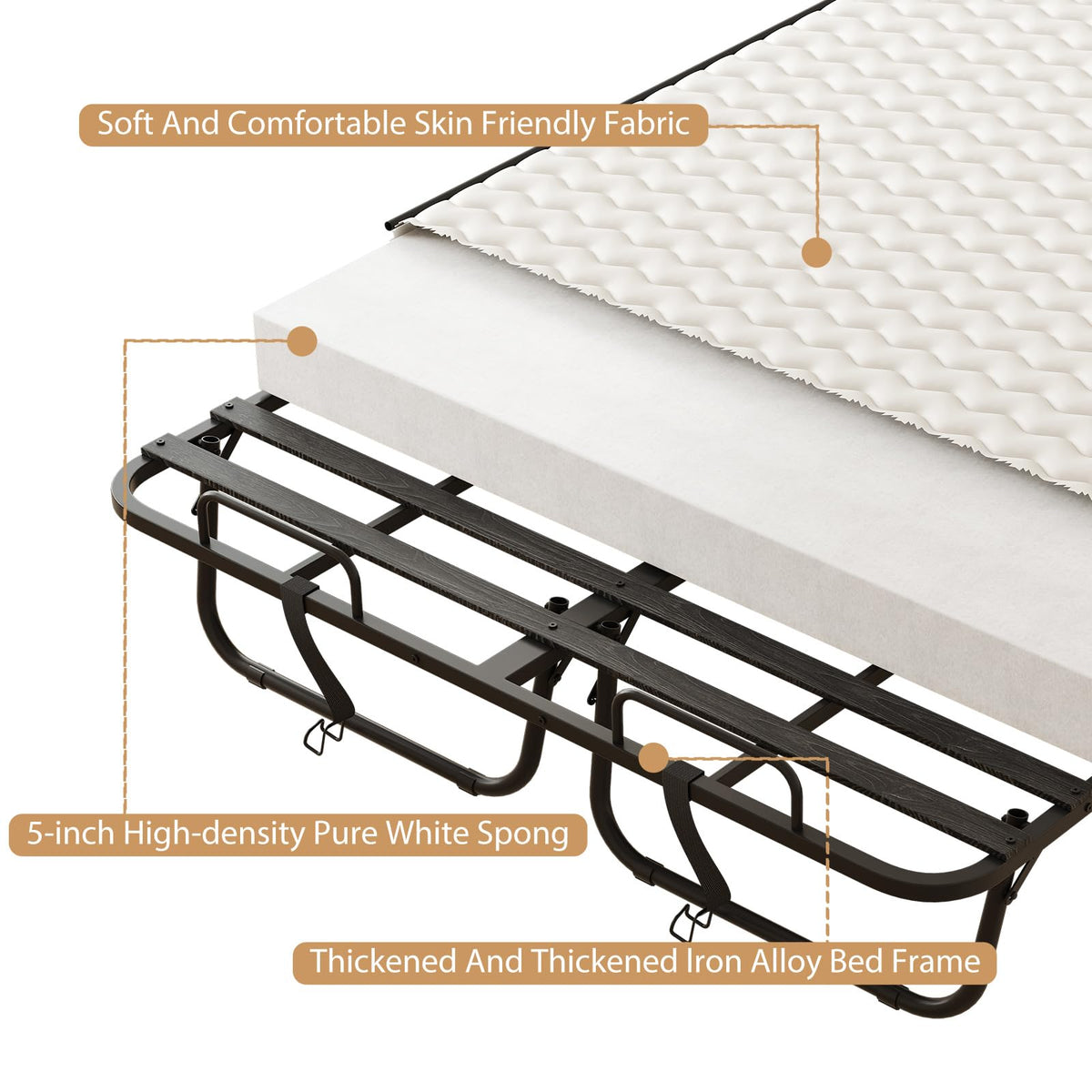 Full Size Folding Bed with 5" Memory Foam Mattress Y84056