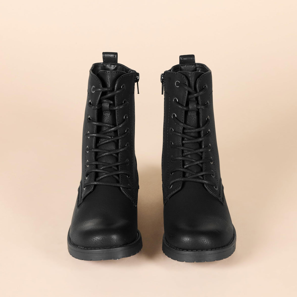 Lace-Up Ankle Boots with Side Zipper A312945