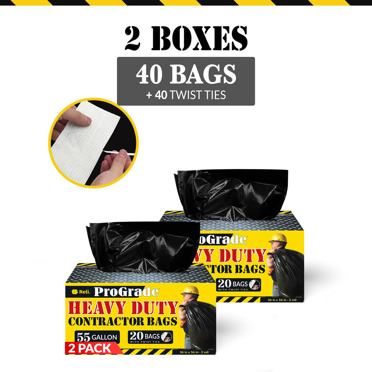 55 Gallon Heavy Duty Garbage Bags V3943