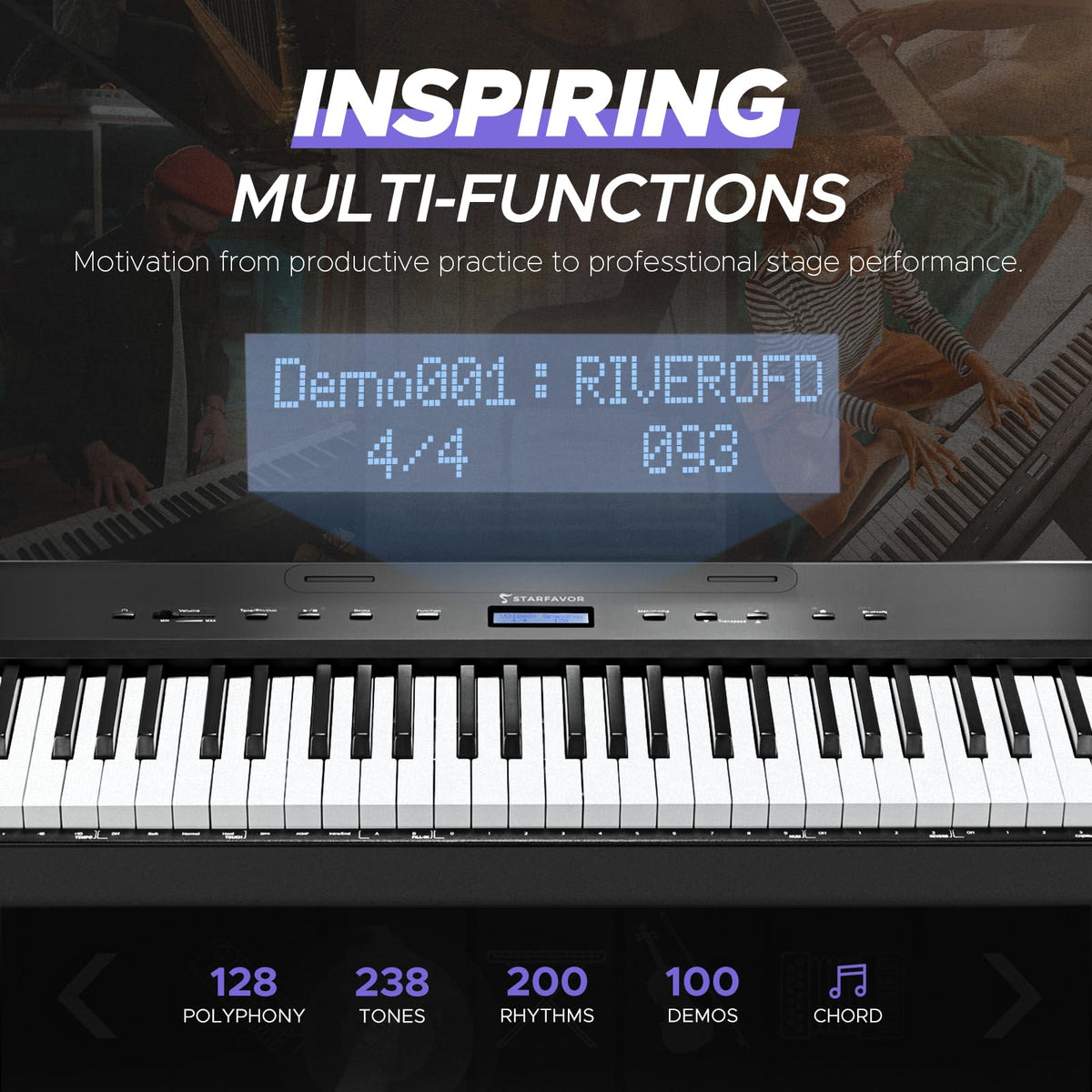 88 Key Full-Weighted Digital Piano with Triple Pedal T726661