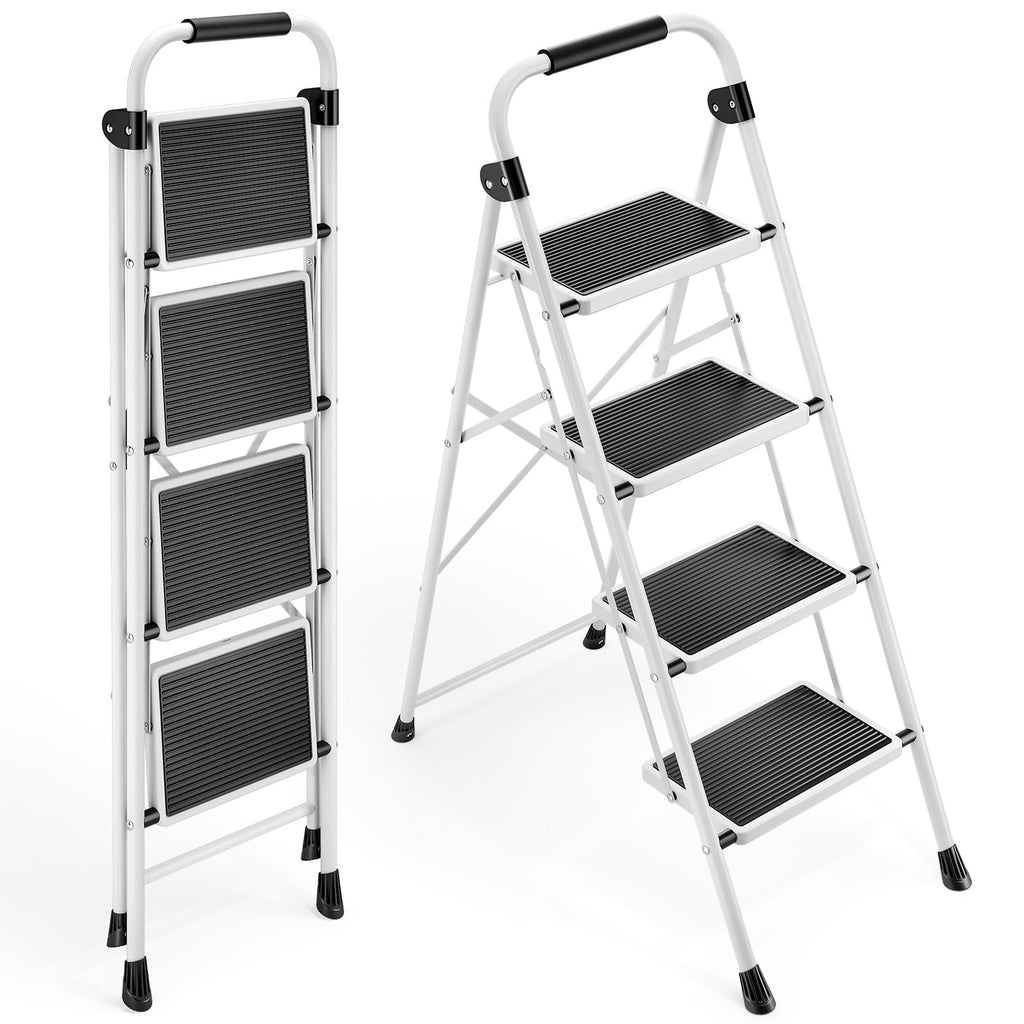 4 Step Folding Step Stool with Anti-Slip Wide Pedal F662
