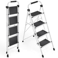 4 Step Folding Step Stool with Anti-Slip Wide Pedal F662