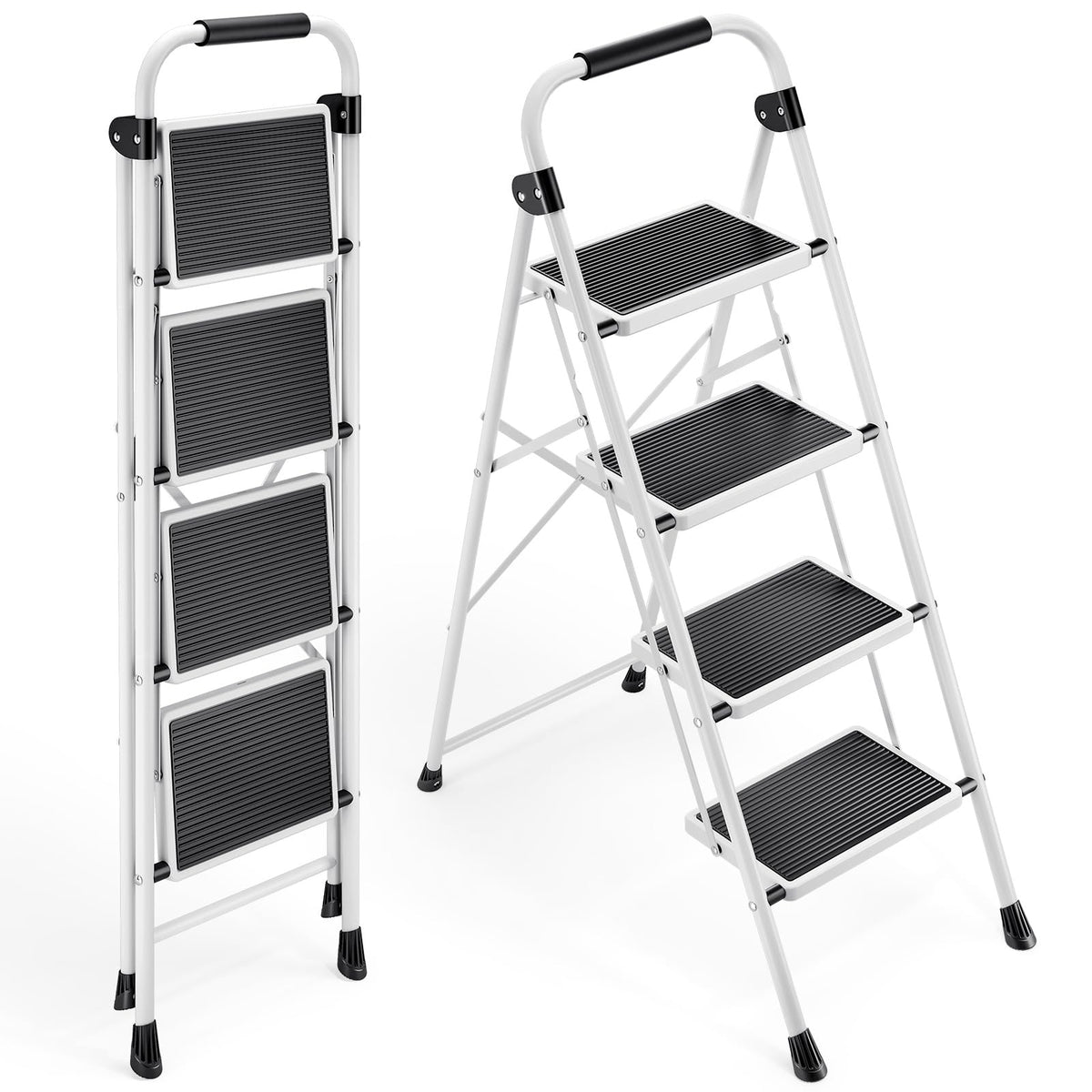 4 Step Folding Step Stool with Anti-Slip Wide Pedal F662
