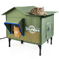 Heated Outdoor Cat House with Elevated Base R8724