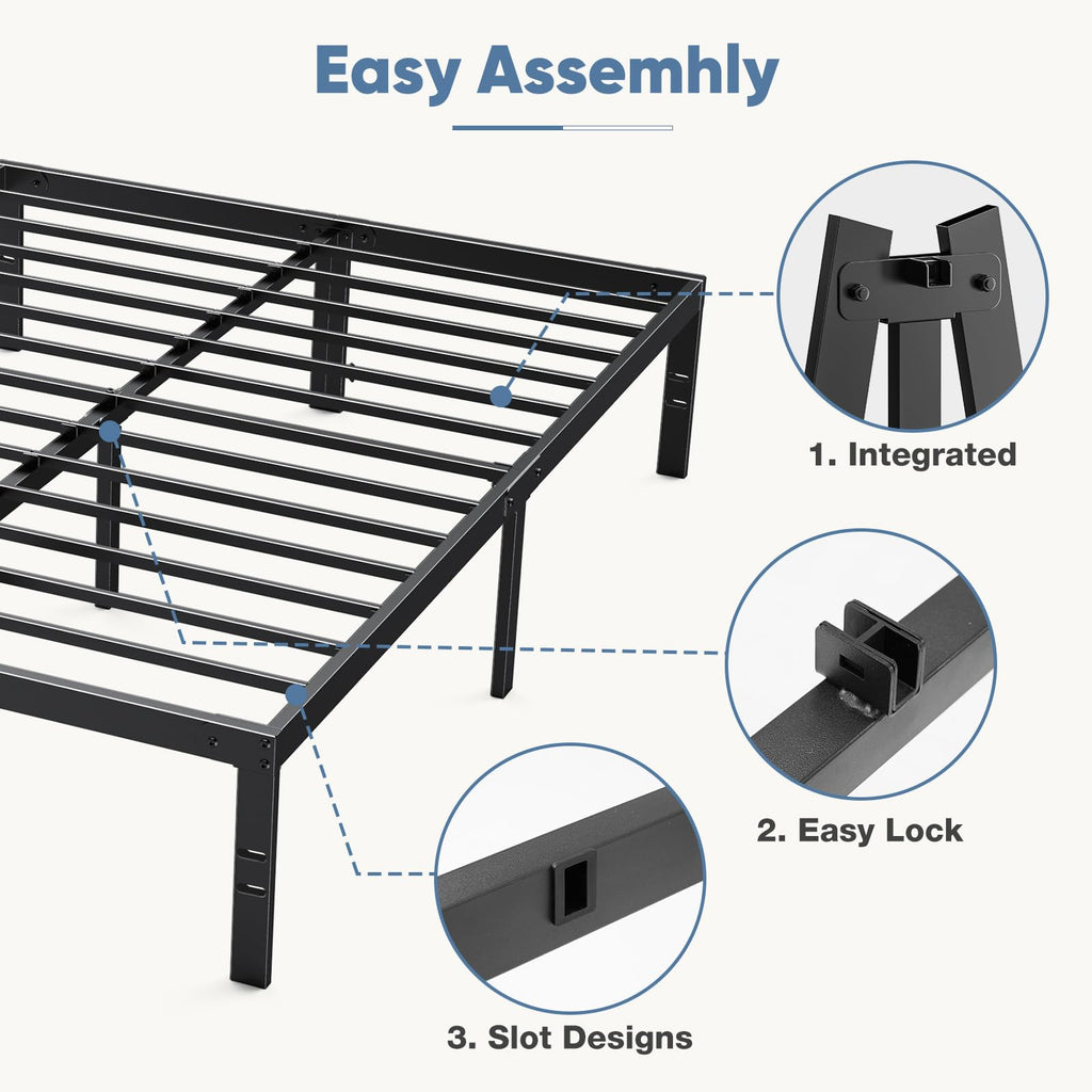 Queen Metal Slat Platform Bed Frame 14 Inch Y910675