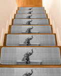 Grey Peel and Stick Stair Treads 8''x30'' 10PCS O715