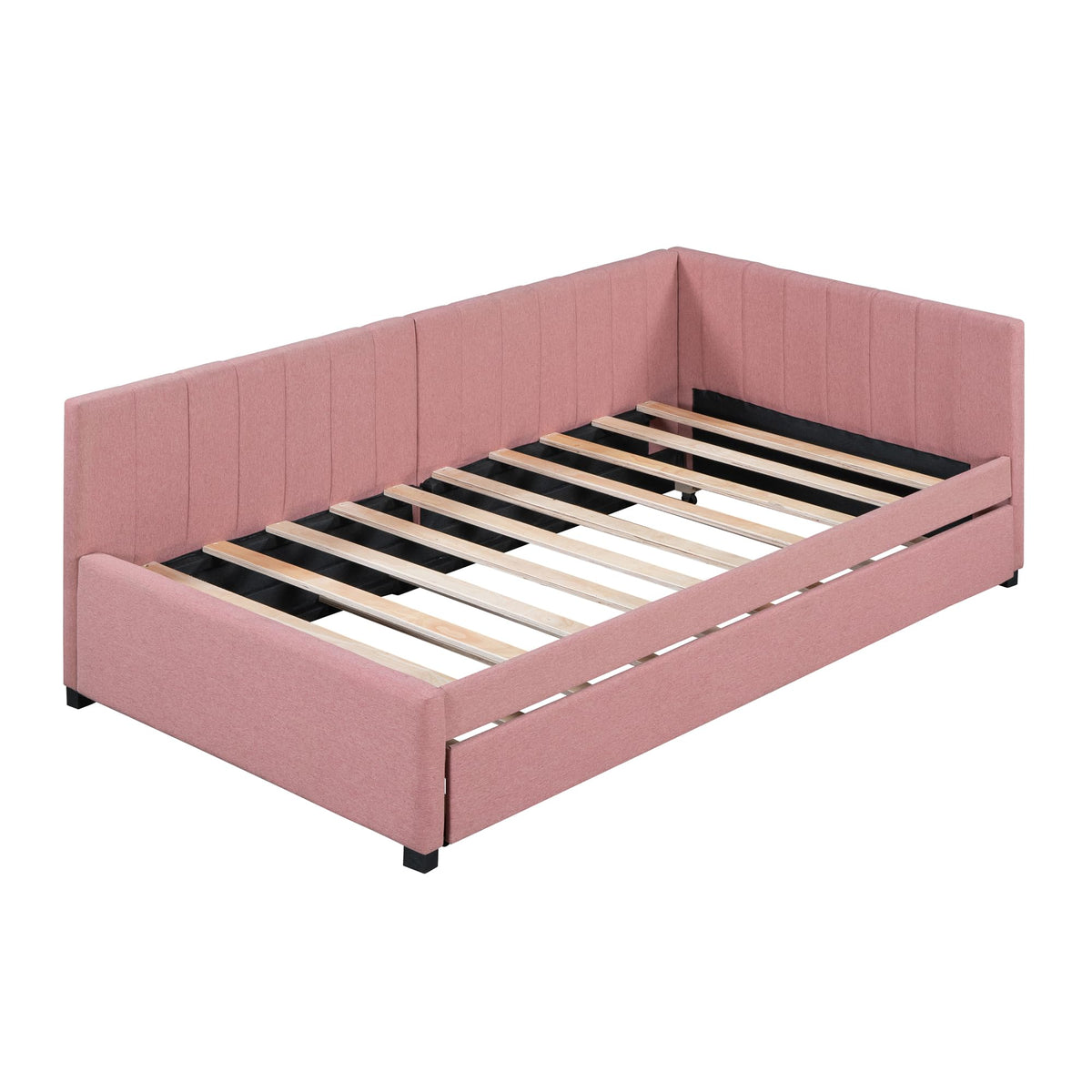 Twin Size Linen Upholstered Daybed with Trundle F530