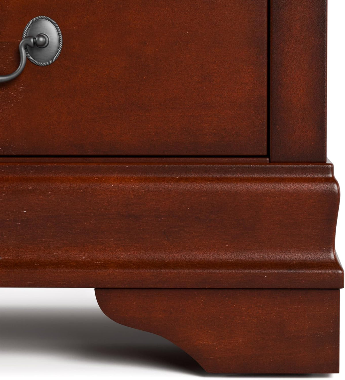 Dark Cherry 2 Drawer Solid Wood Nightstand U197296