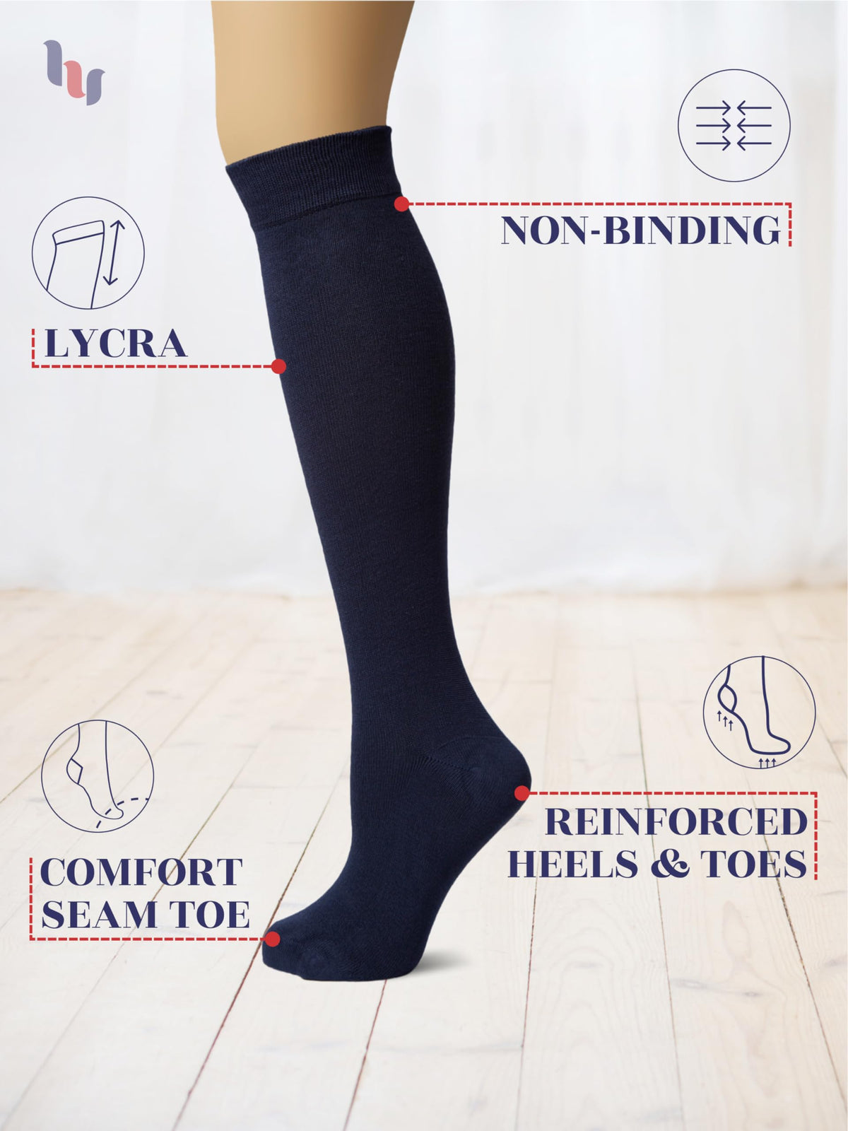 Rayon from Bamboo Knee High Socks 4 Pairs I301
