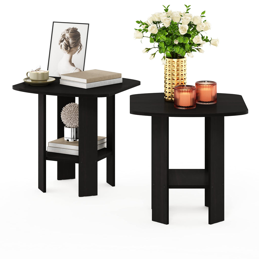 Set of 2 Espresso 2-Tier Side Table H13411