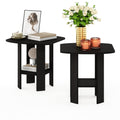 Set of 2 Espresso 2-Tier Side Table H13411