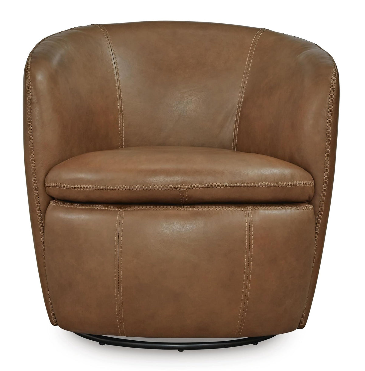Top Grain Leather Swivel Barrel Chair N9805