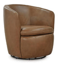 Top Grain Leather Swivel Barrel Chair N9805