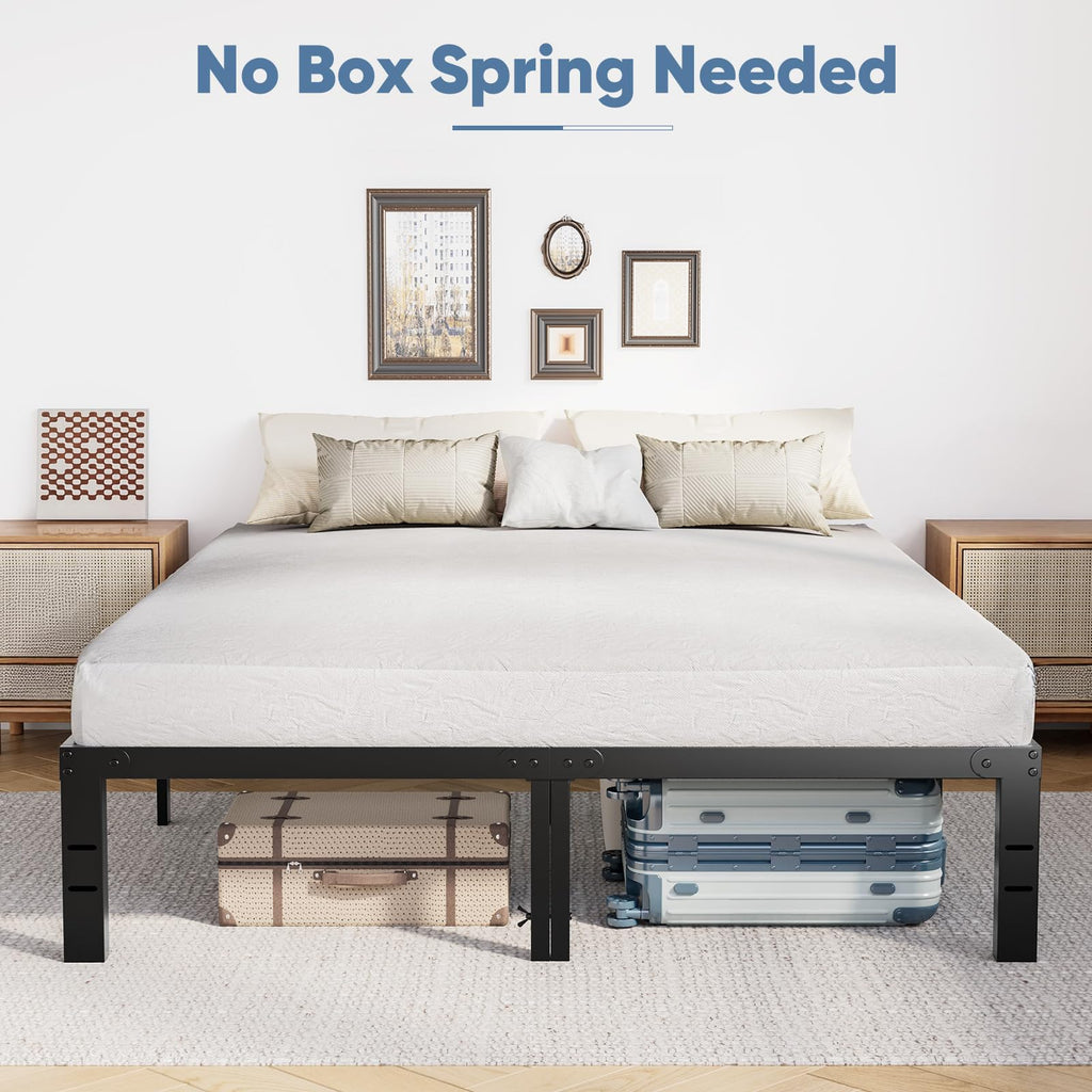 Queen Metal Slat Platform Bed Frame 14 Inch Y910675