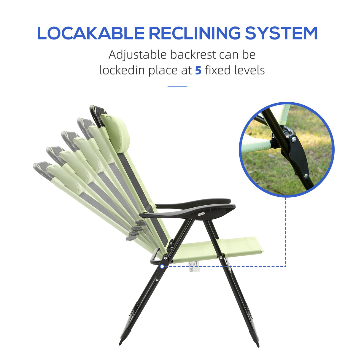 Folding Patio Dining Chairs Set of 2 Green P330343