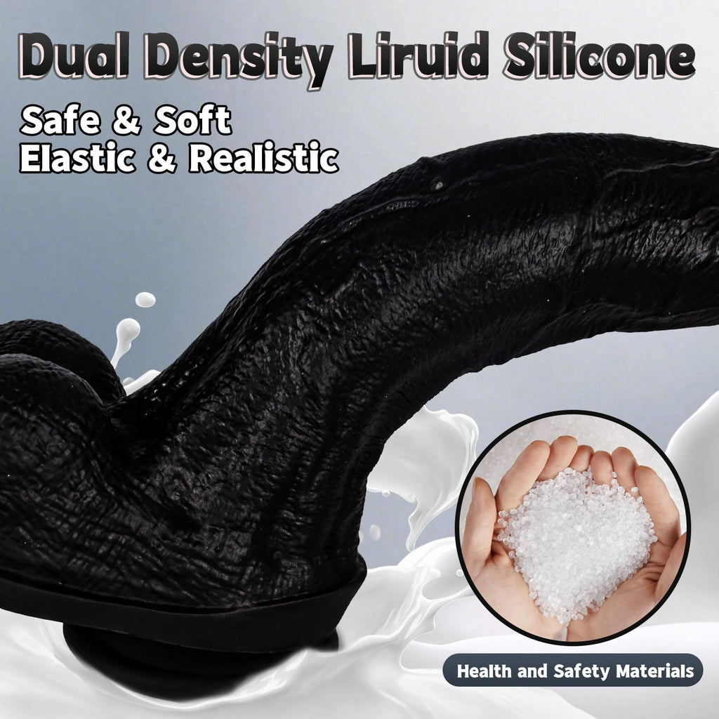 Black Realistic Silicone Dildo with Suction Cup T803