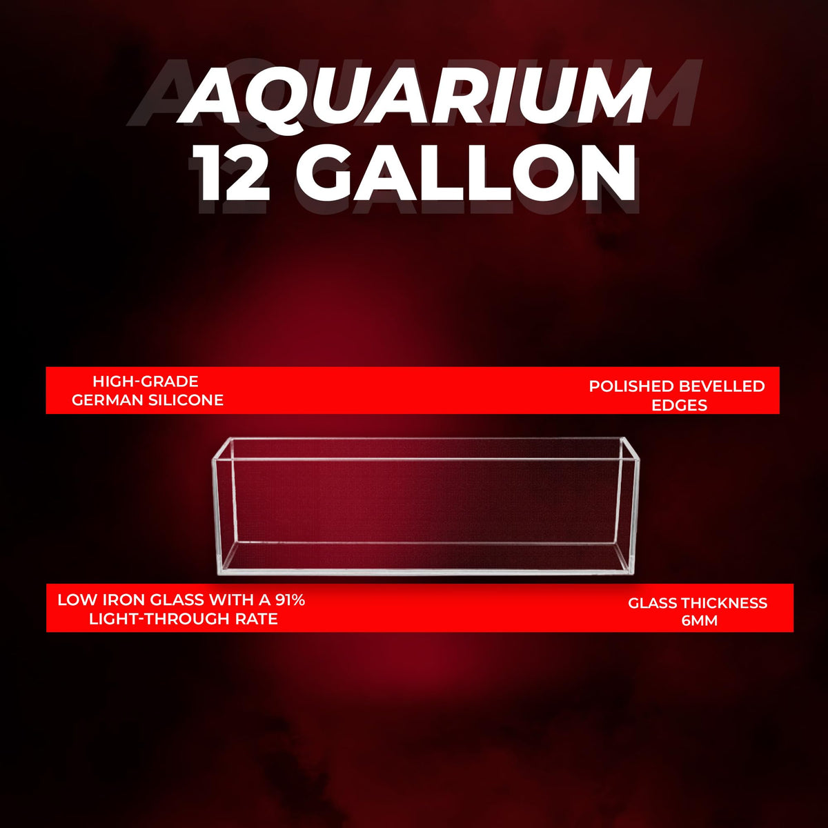 High Clarity Glass 12 gal Fish Tank Q652
