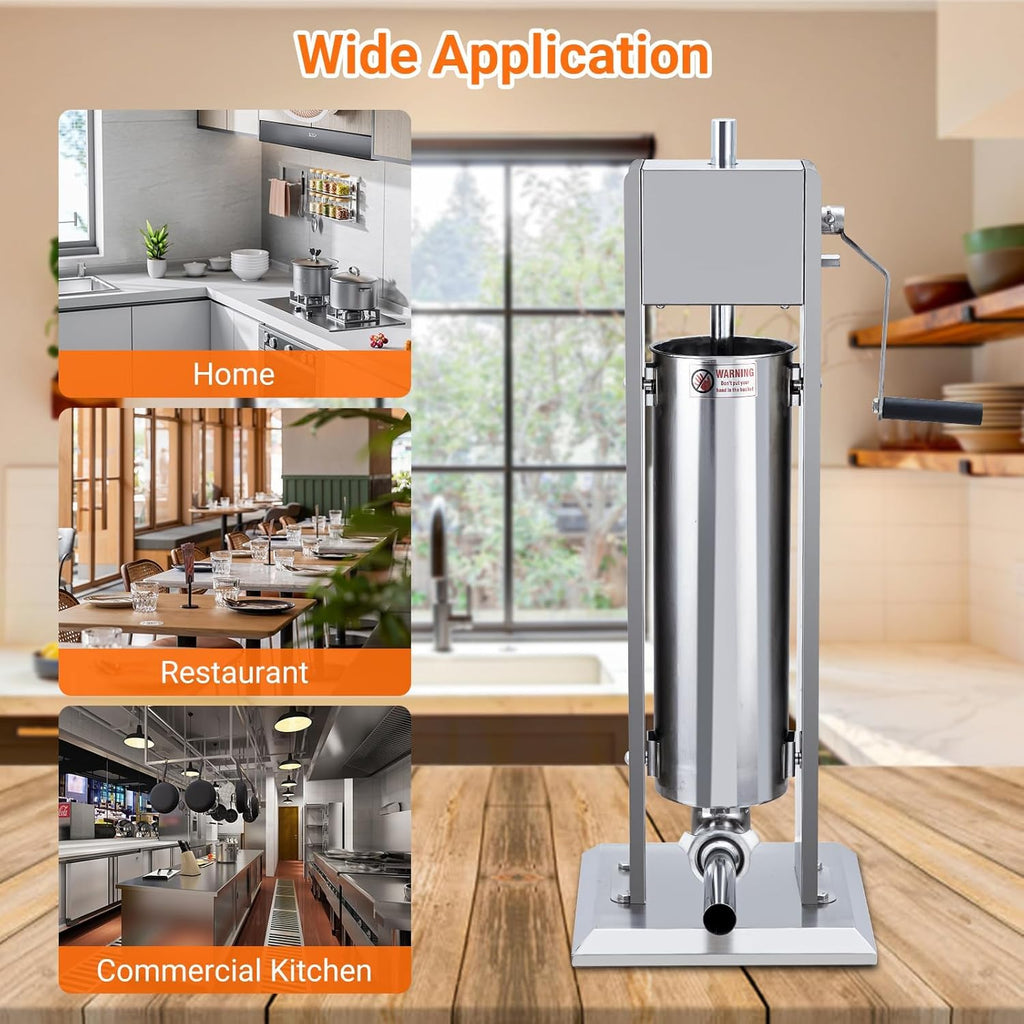 15L Sausage Stuffer with 5 Stainless Steel Tubes K584707