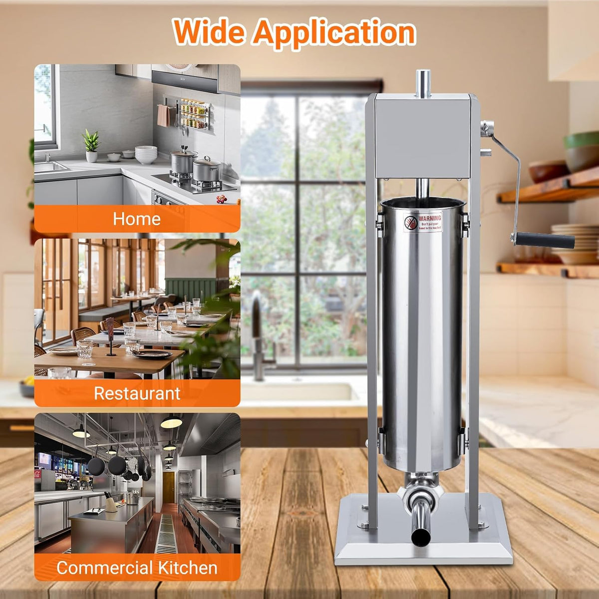 15L Sausage Stuffer with 5 Stainless Steel Tubes K584707