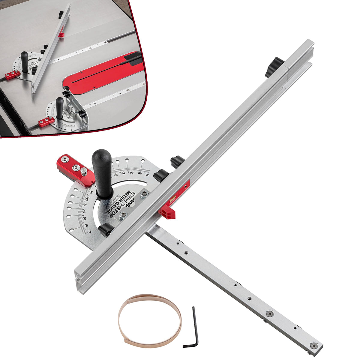 Universal Table Saw Miter Gauge with Extendable Fence S407