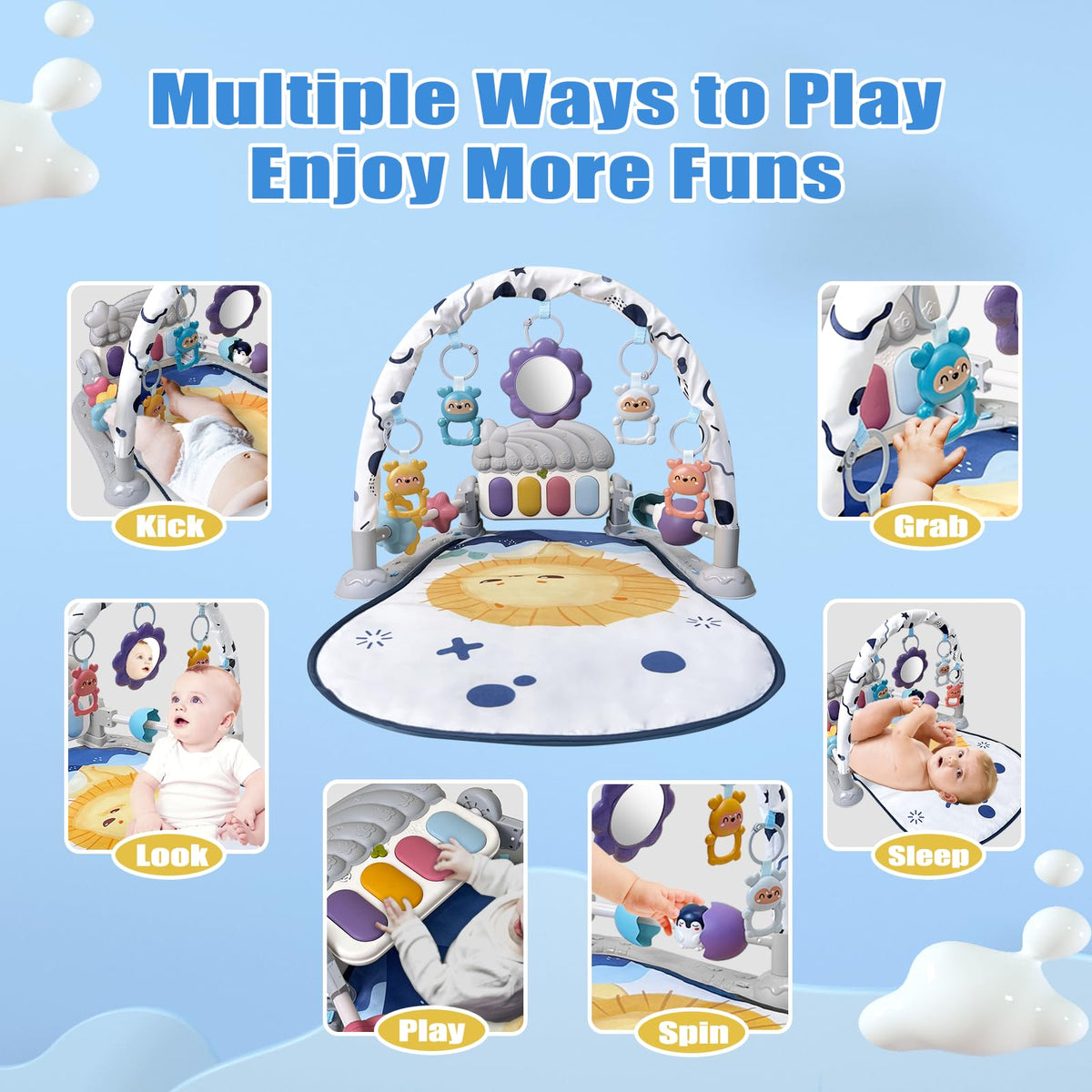 Baby Play Gym Mat with Music and Light Q176