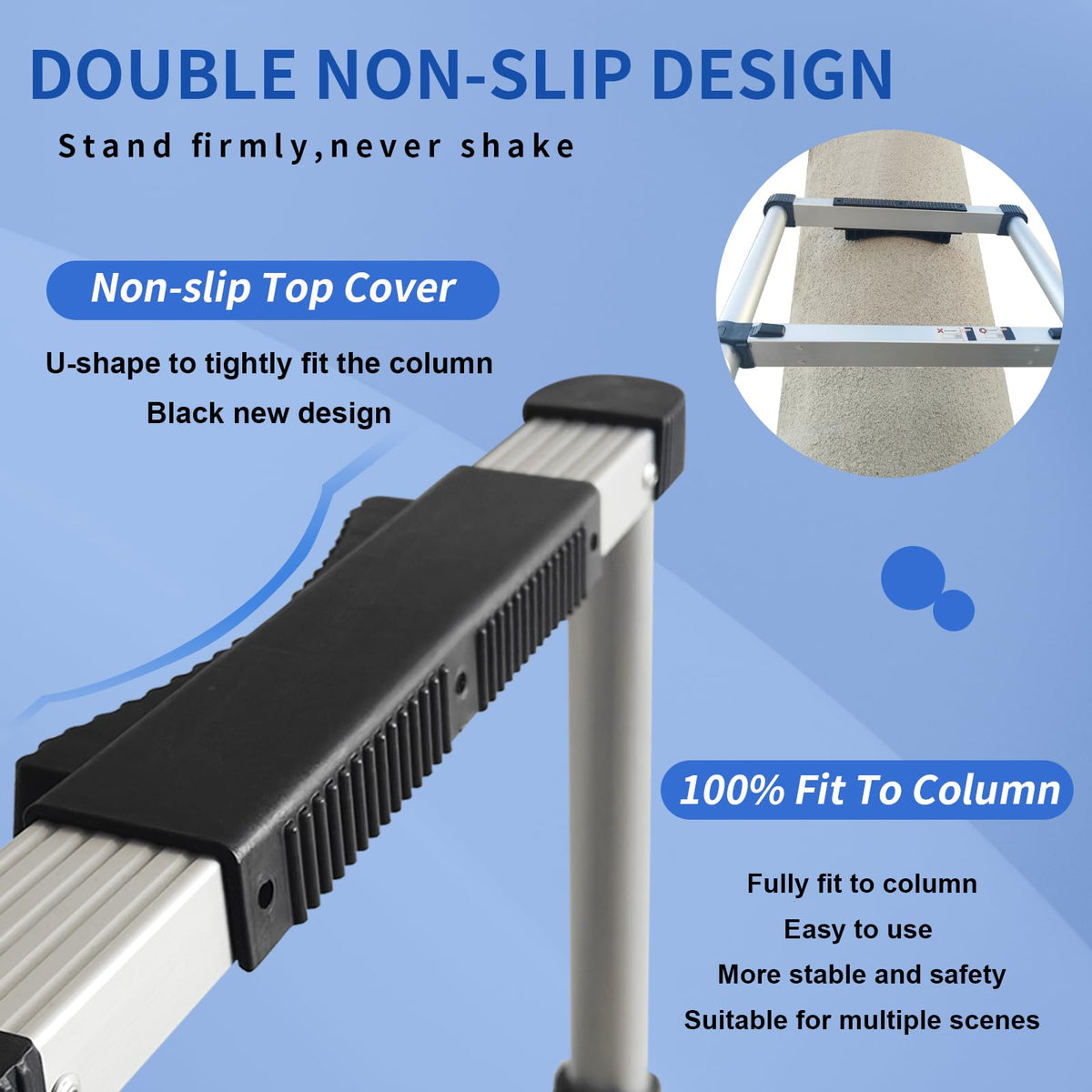 Telescoping Ladder 24.6 FT Heavy Duty Silver I19714