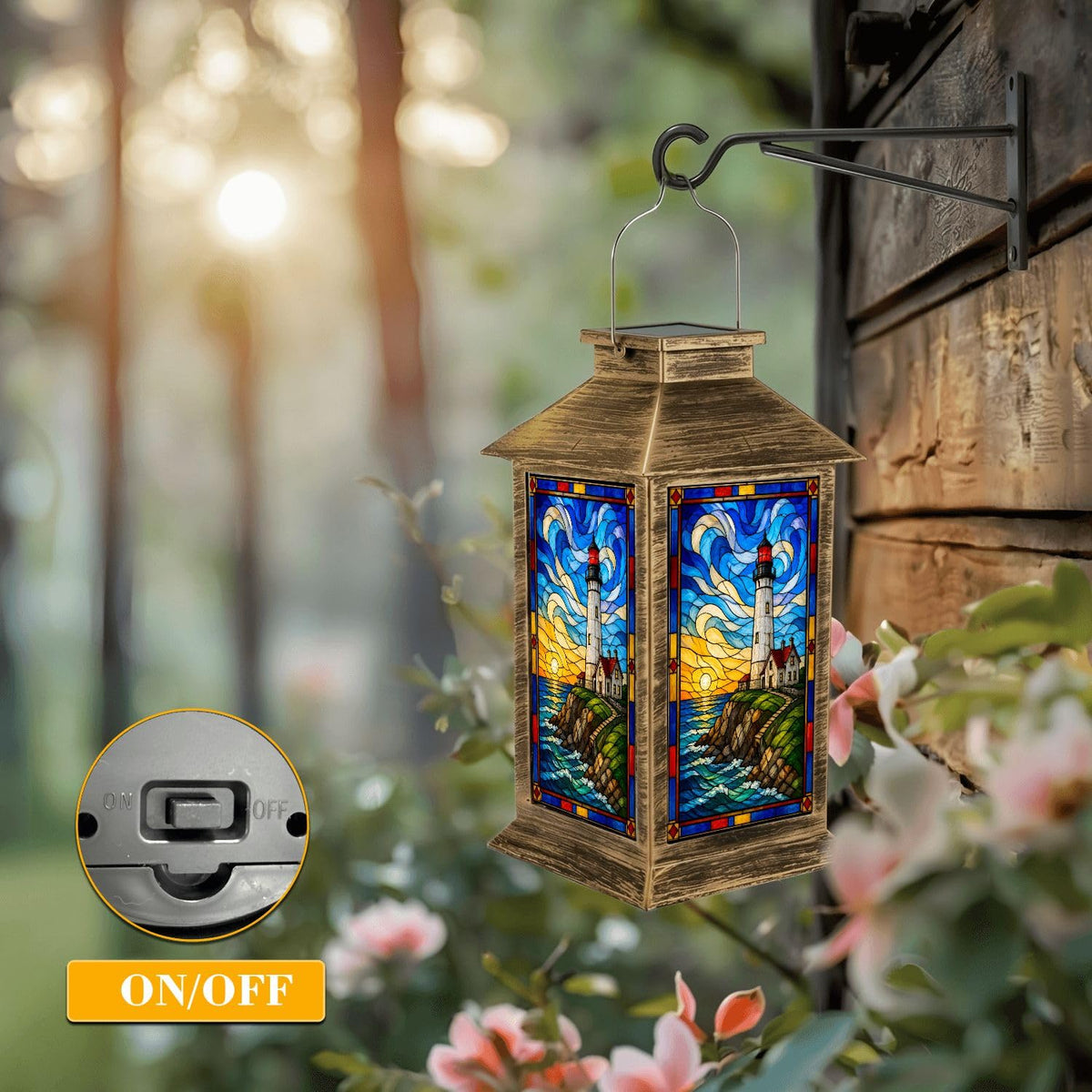 Solar Lantern Outdoor Waterproof LED Hanging Tabletop Lamp Q562108