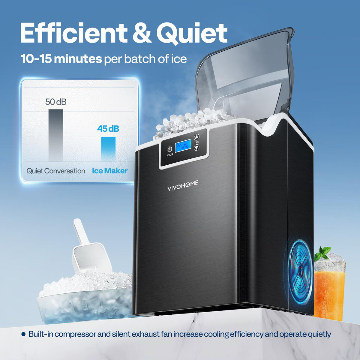 Black Countertop Ice Maker P6876