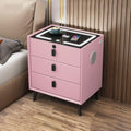 Pink 3 Drawer LED Nightstand with Wireless Charging F811133