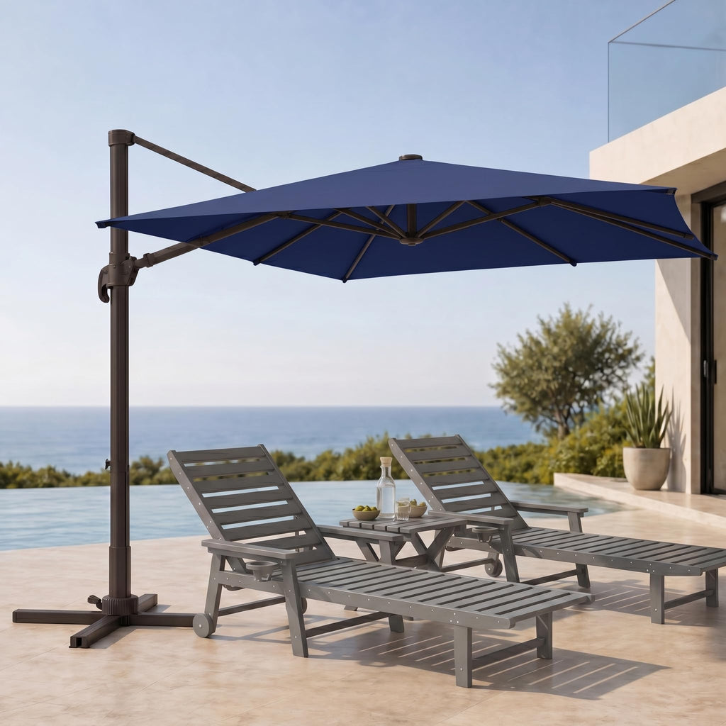 Large Square Cantilever Patio Umbrella with Aluminum Pole F66376