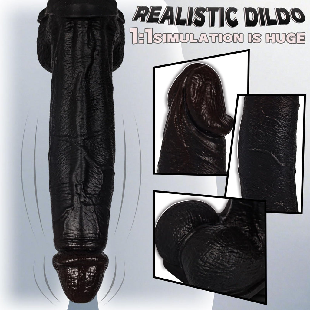 Black Realistic Silicone Dildo with Suction Cup T803