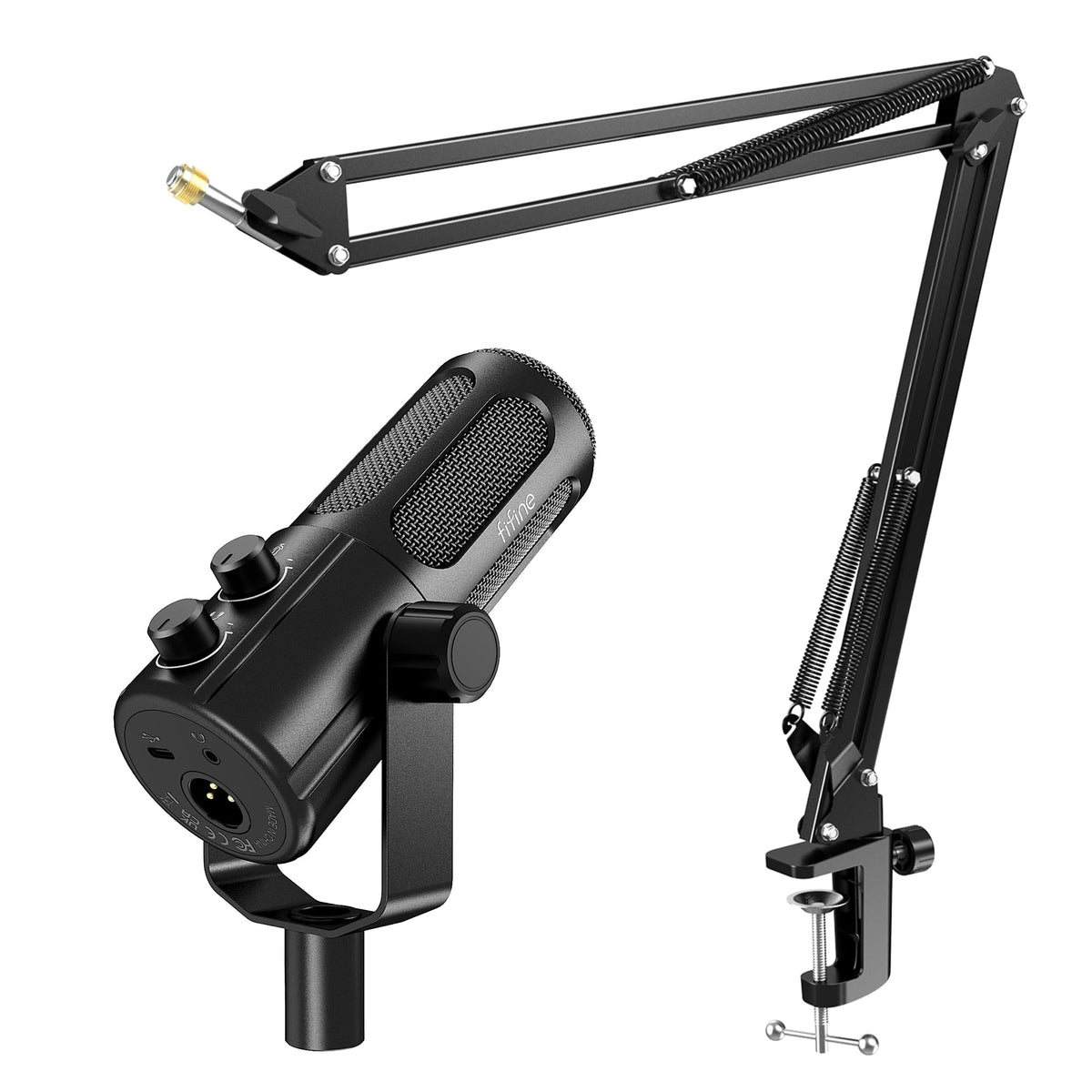 XLR/USB Dynamic Microphone Kit with Boom Arm V495