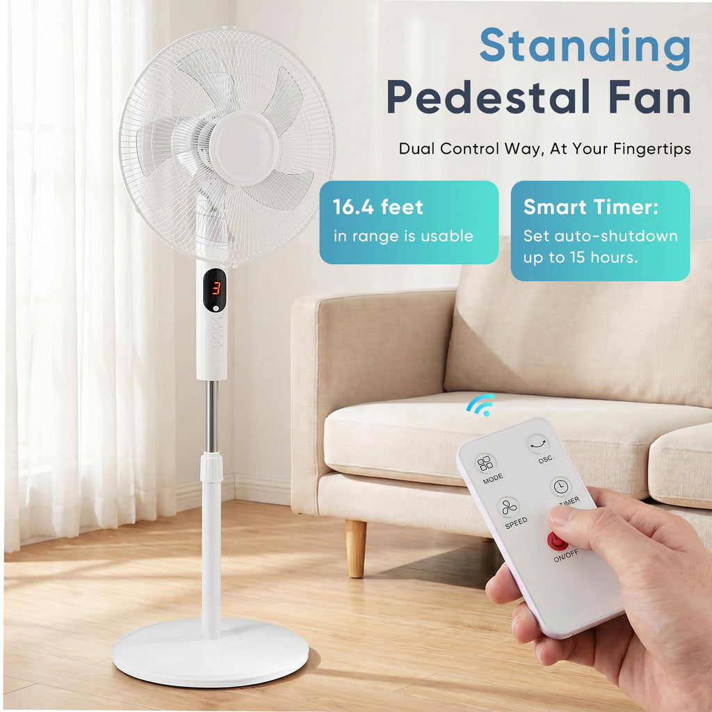 17" Oscillating Pedestal Fan with Remote K421105