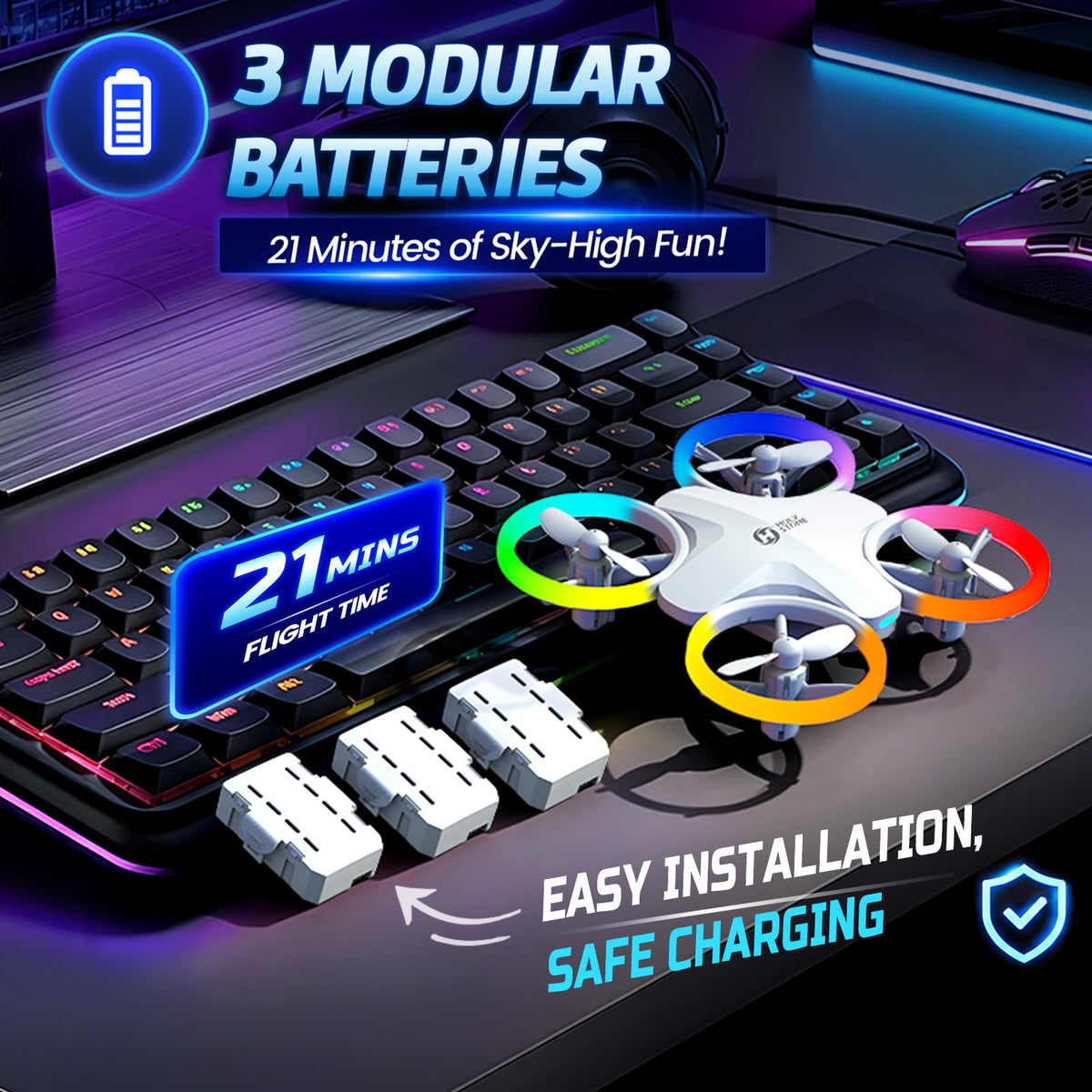 Drone with 3 Batteries I7482