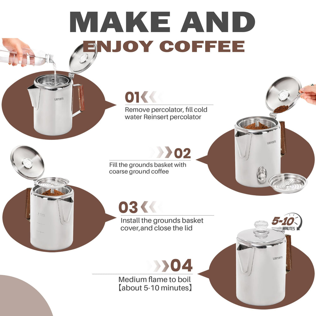 Stainless Steel 9 Cup Coffee Percolator G12269