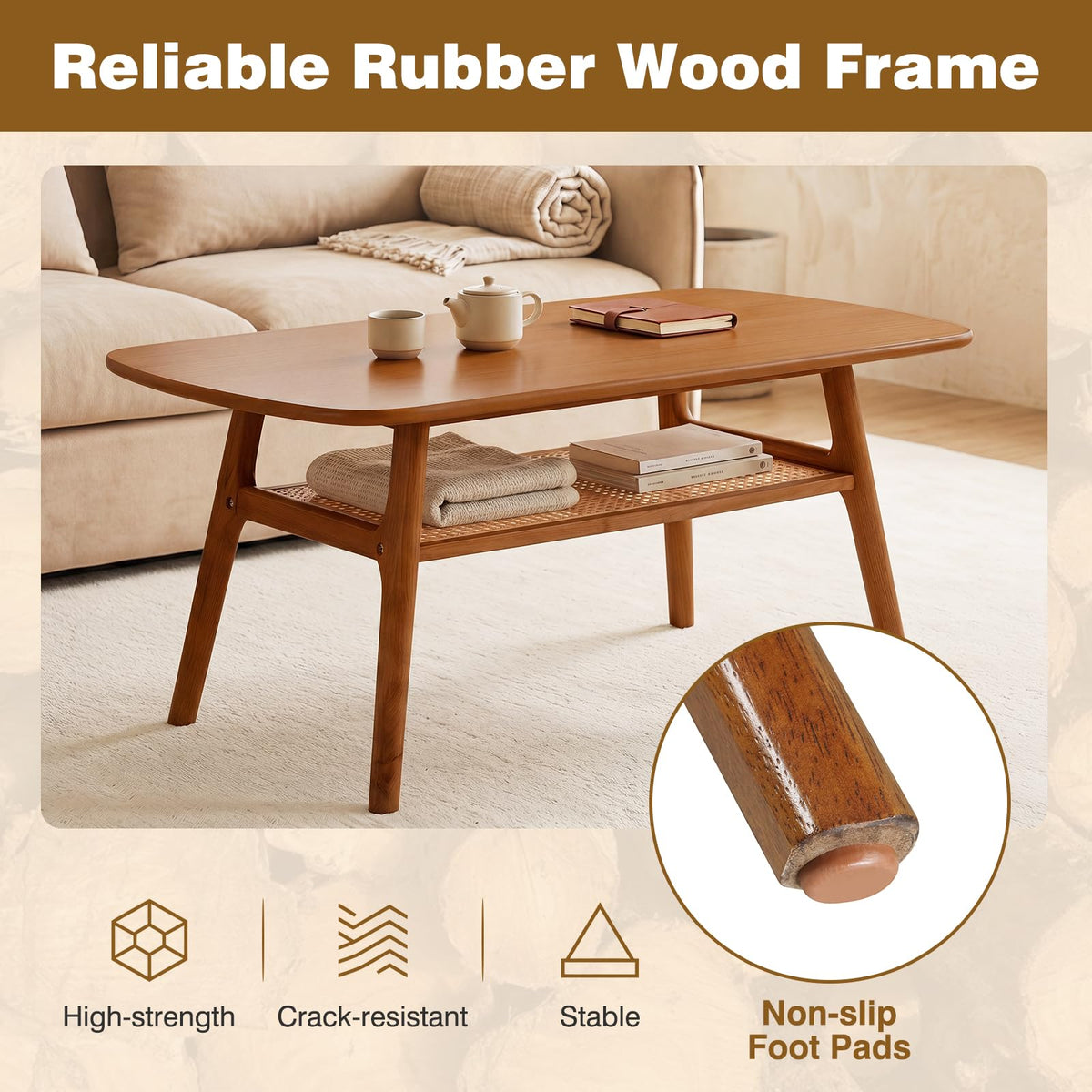 Rattan Wood Coffee Table C566479