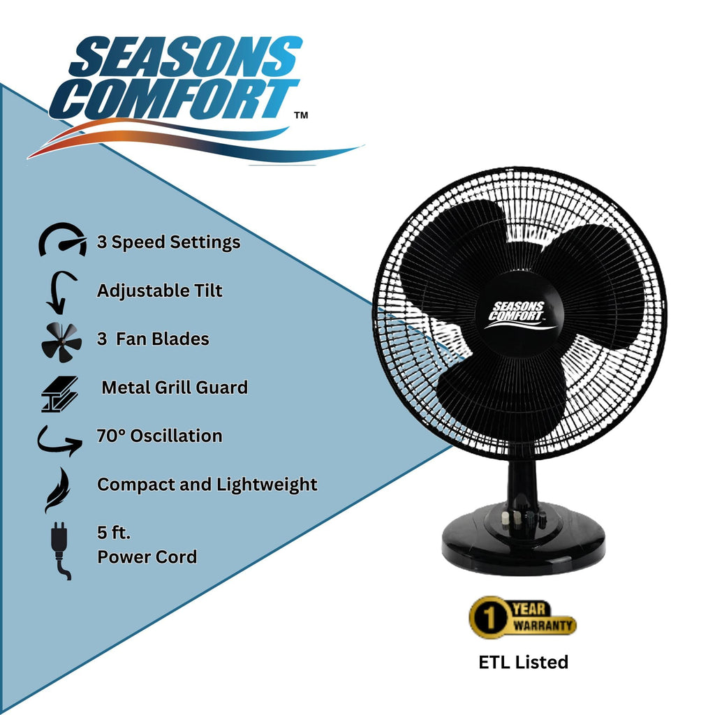 16" Oscillating 3 Speed Table Fan F3217