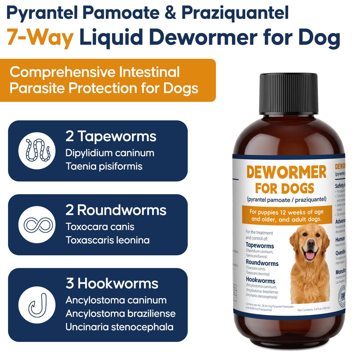 Dog and Puppy Oral Liquid Dewormer 100ml K272