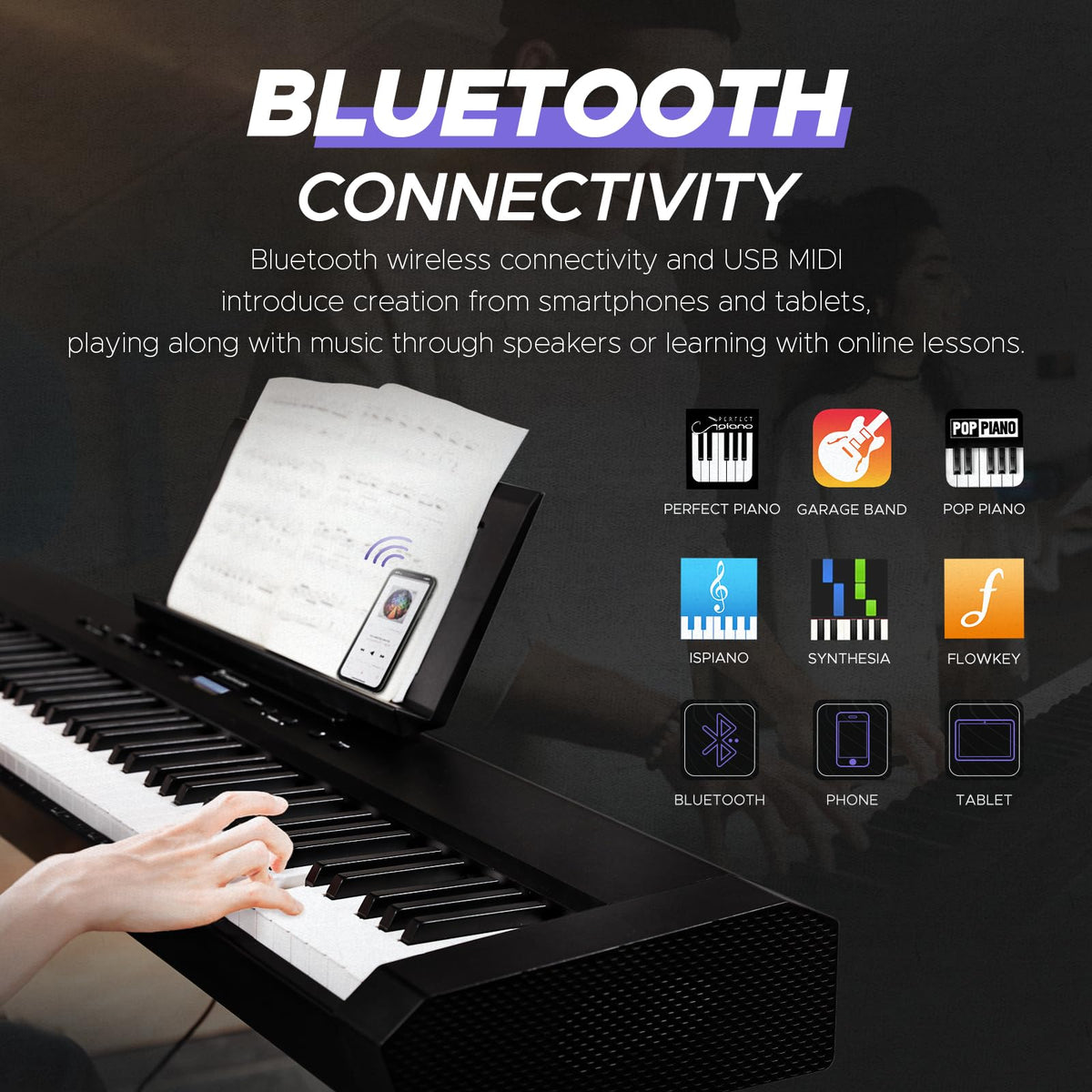88 Key Full-Weighted Digital Piano with Triple Pedal T726661