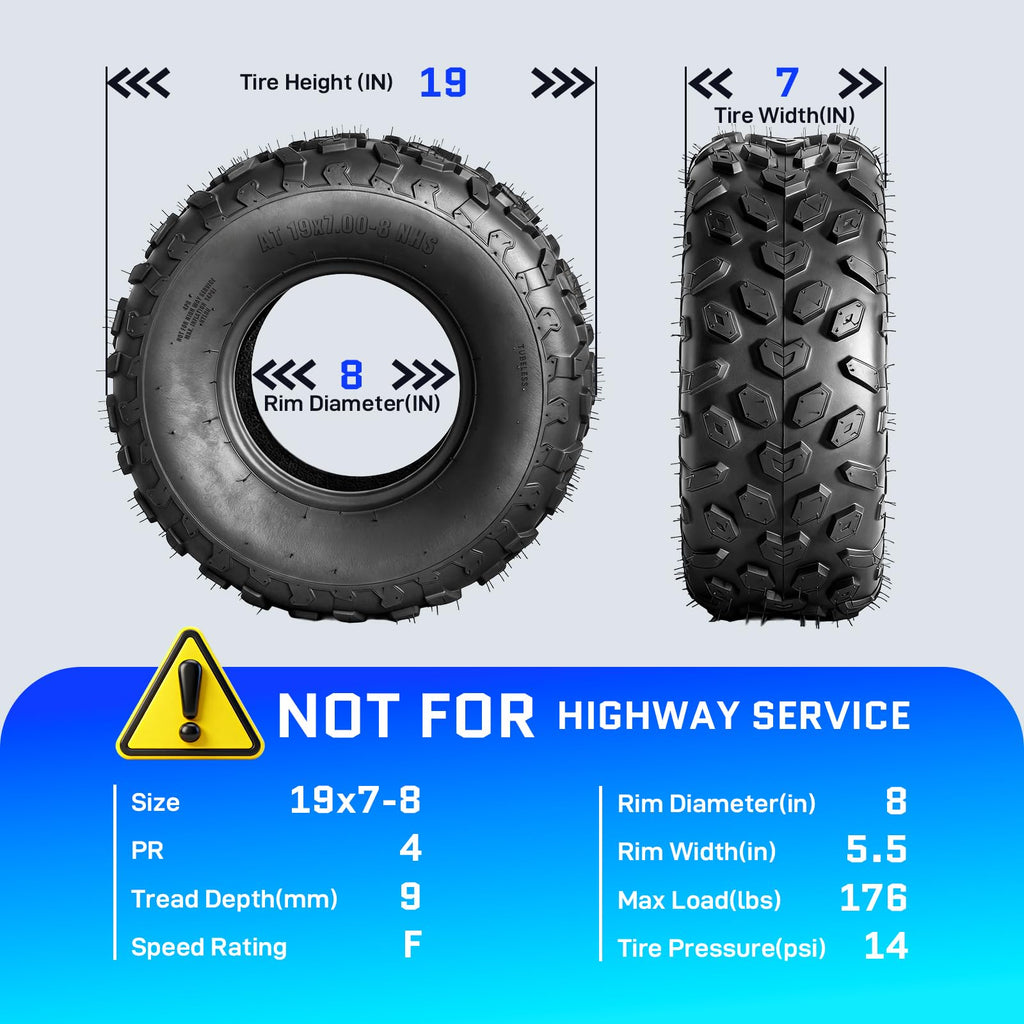 Set of 4 ATV/UTV Tires 19x7-8 S71951