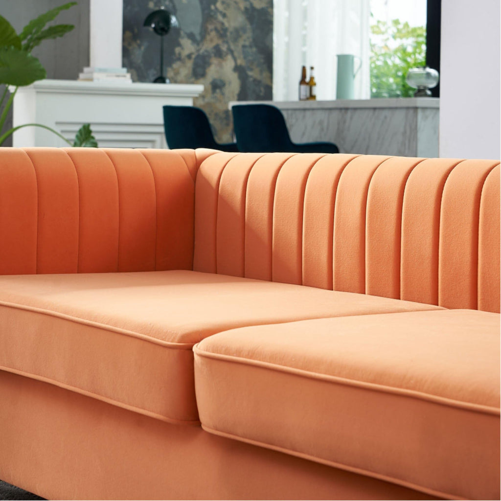Orange Velvet Sofa Couch U334