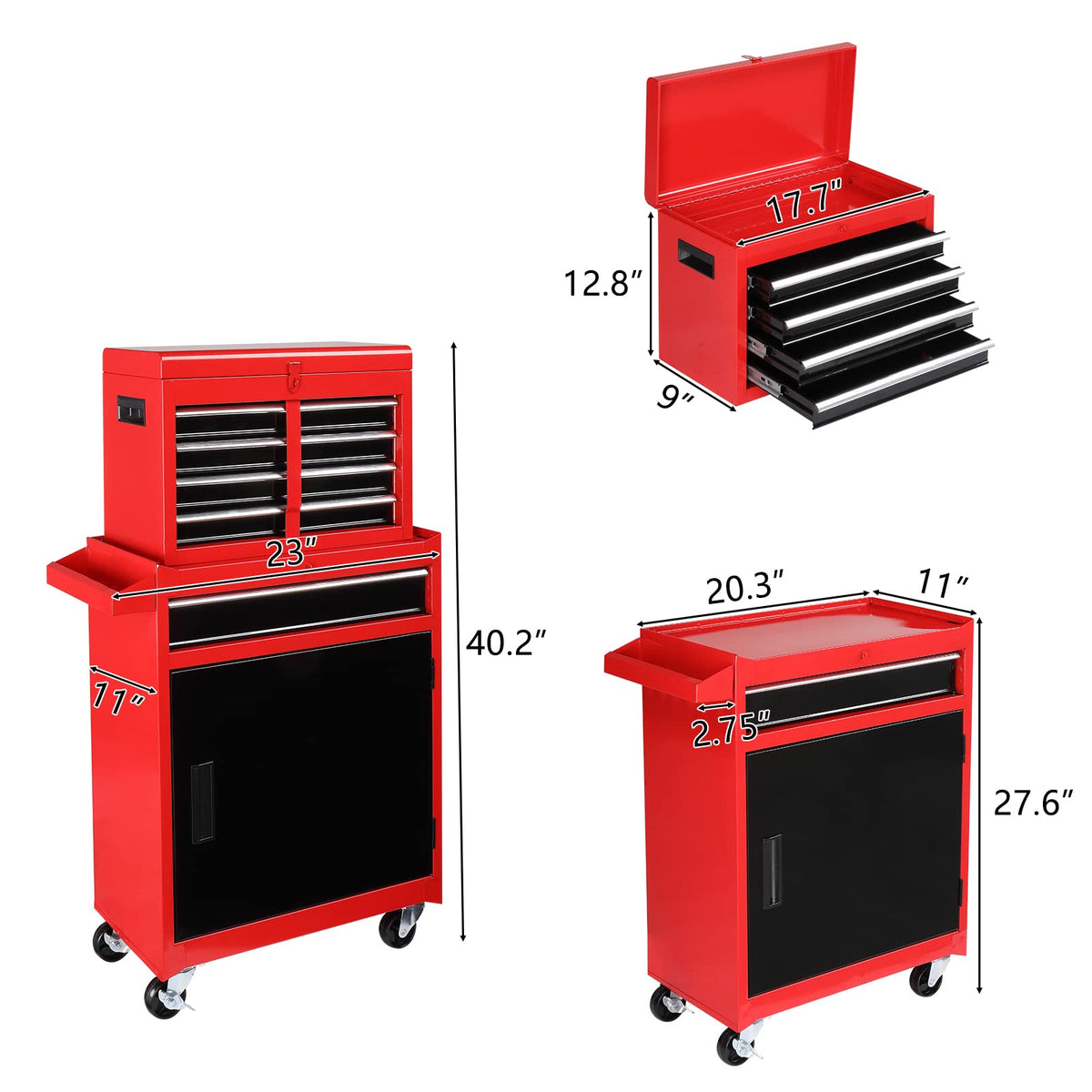 5 Drawer Rolling Tool Chest with Lockable Wheels Y70997