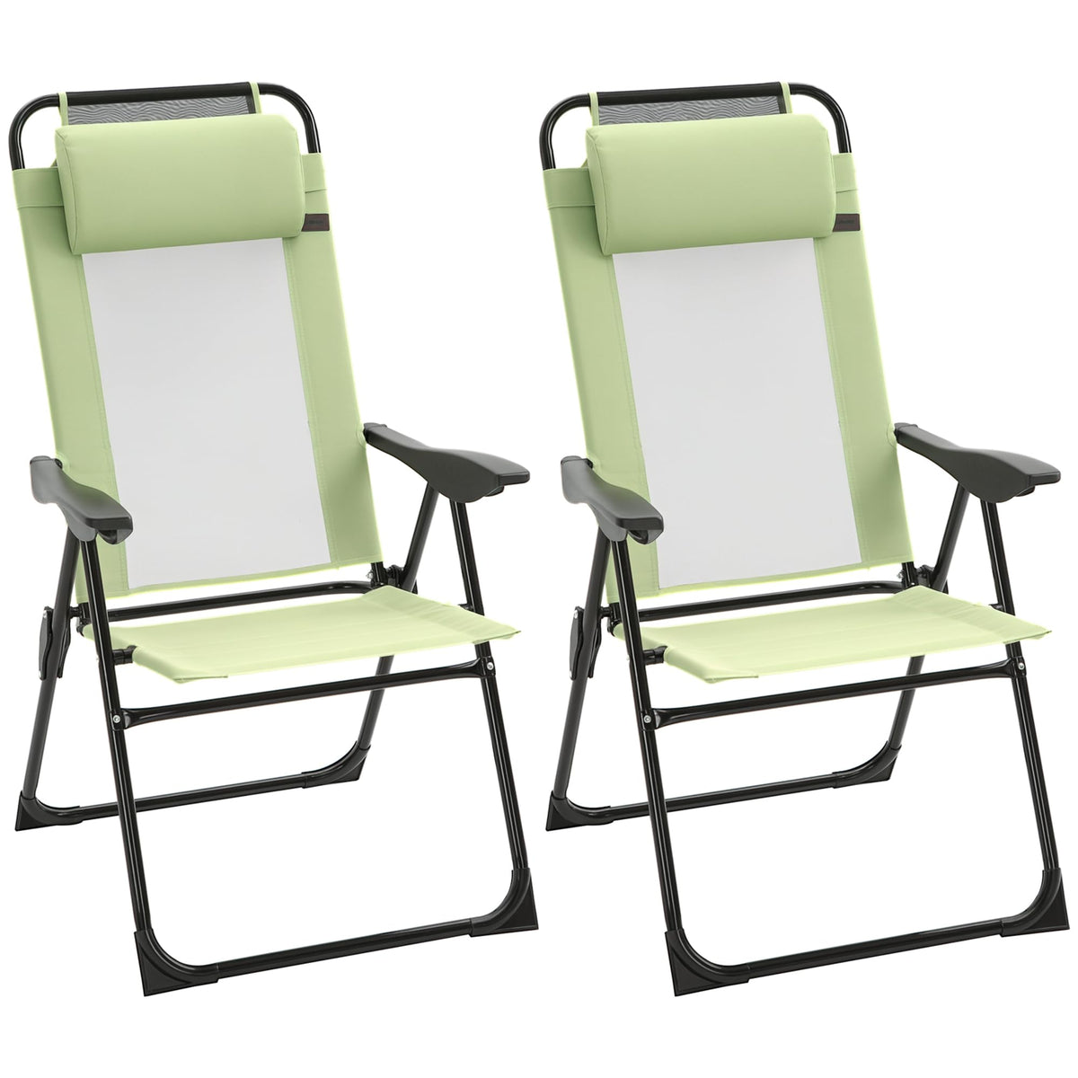 Folding Patio Dining Chairs Set of 2 Green P330343