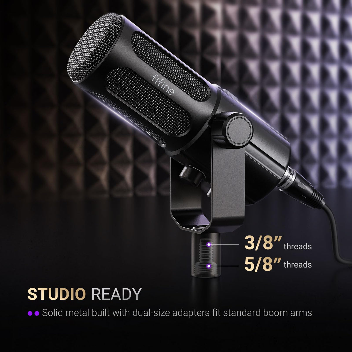 Dynamic Microphone with Boom Arm Kit, XLR/USB Podcast Mic and Stand Bundle with Mute Button K4843