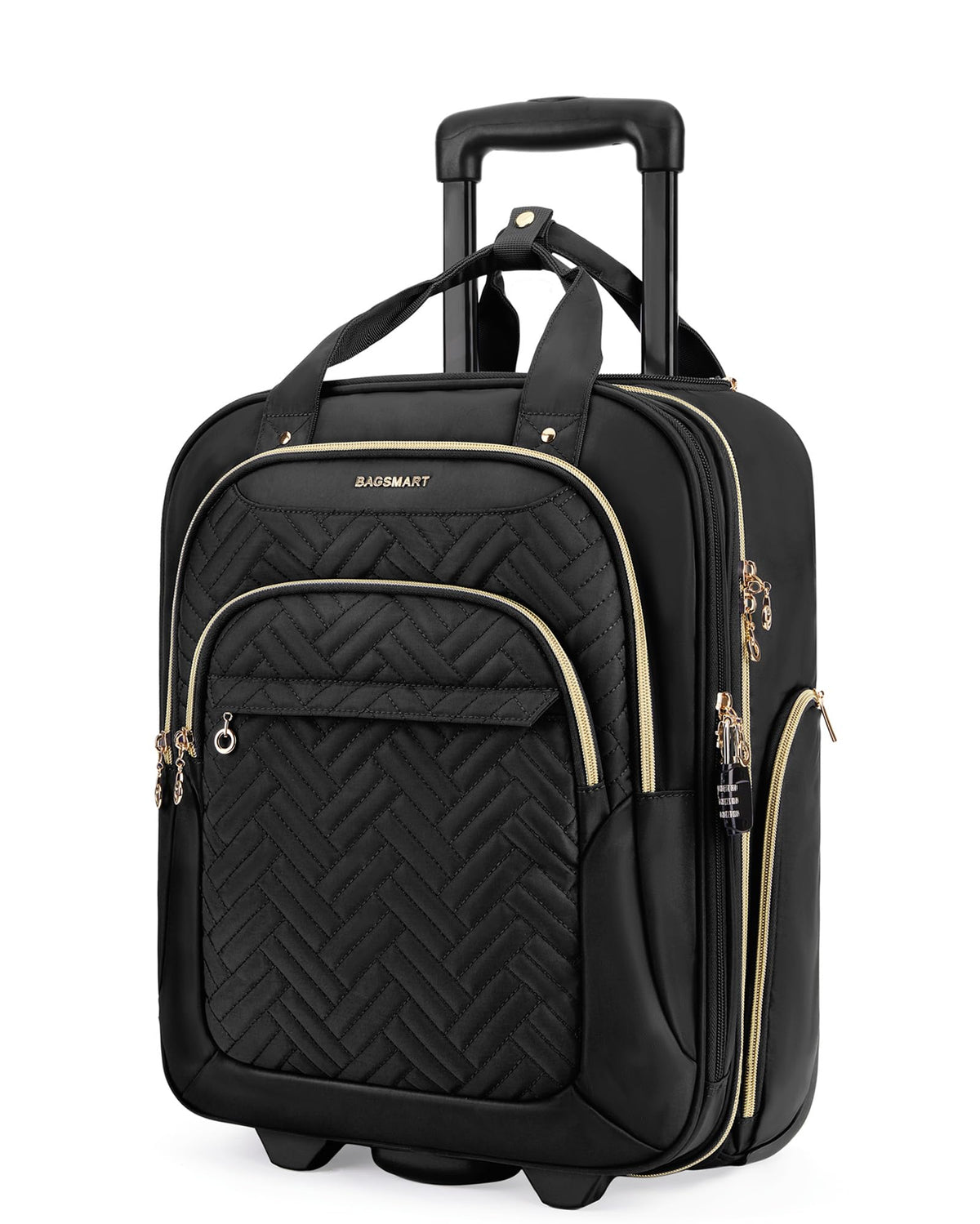 16" Softside Underseat Carry On Luggage with Wheels, Black I8614