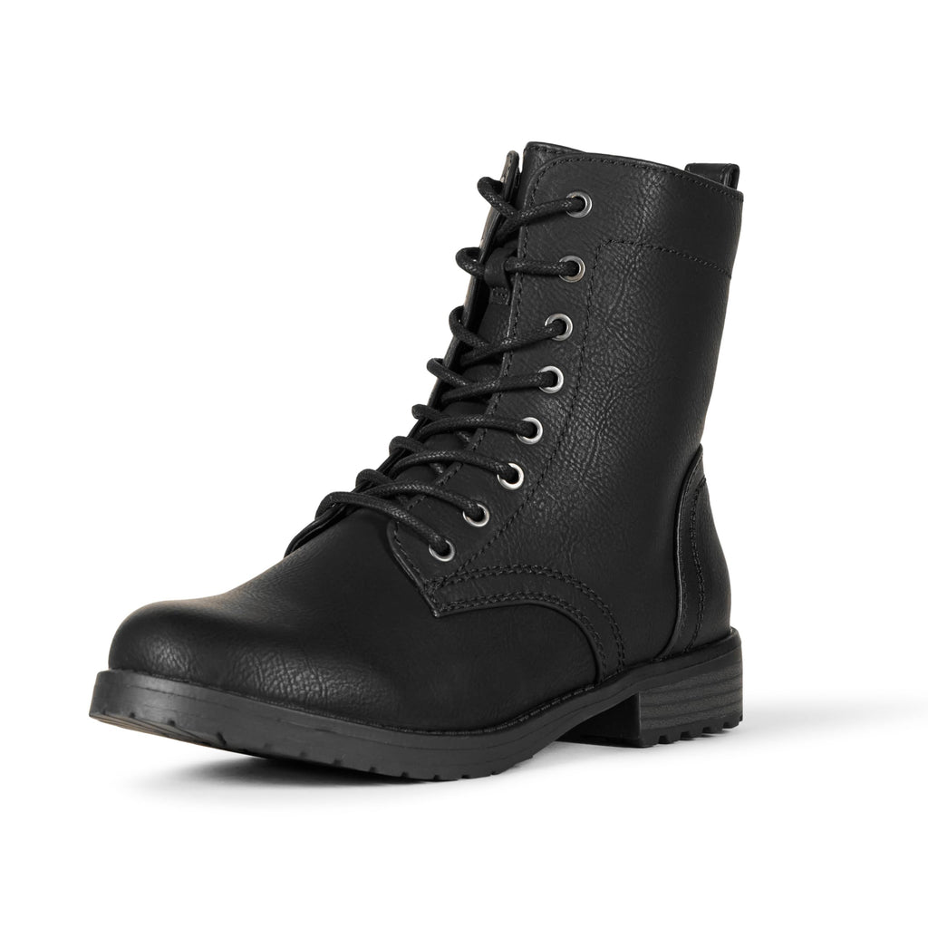 Lace-Up Ankle Boots with Side Zipper A312945