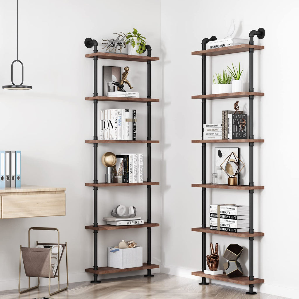 Industrial Pipe Rustic Wood Bookshelf R588